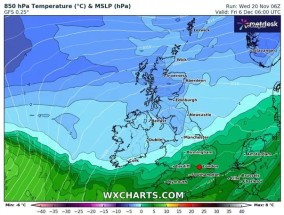 英国最新降雪：新地图显示，北极暴风雪几乎覆盖了整个英国